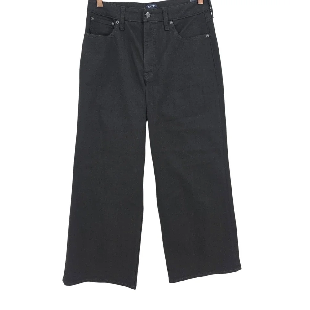J. Crew Womens 30 Black Curvy Wide Leg Crop‎ Jeans NWT